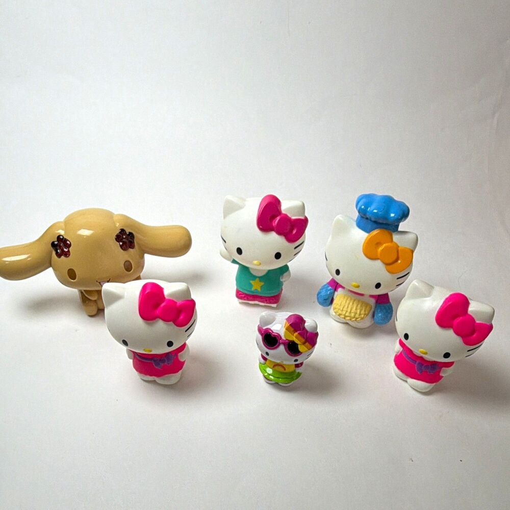 Sanrio Hello Kitty Lot of 6 Mini Figurines Plastic Figures